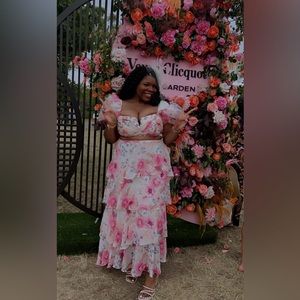 Floral top and matching skirt